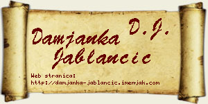 Damjanka Jablančić vizit kartica